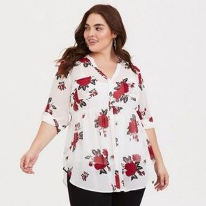 Emma Babydoll Chiffon Tunic Blouse